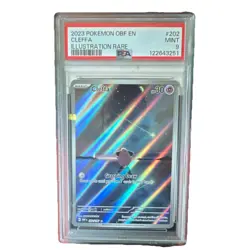 Pokemon Cleffa 202/197 Obsidian Flames Illustration Rare Holo PSA 9 English - Image 1