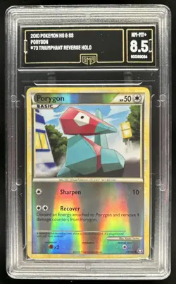 2010 Pokemon HeartGold & SoulSilver Triumphant Porygon Reverse #73/102 GMA 8.5 - Image 1