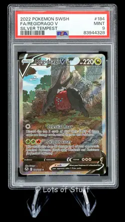 PSA 9 MINT Regidrago V Full Art Ultra Rare Silver Tempest Pokemon 184/195 -28 - Image 1