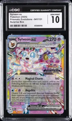 2025 POKEMON PRISMATIC EVOLUTIONS SURPRISE BOX SYLVEON EX CGC 10 GEM MINT - Image 1