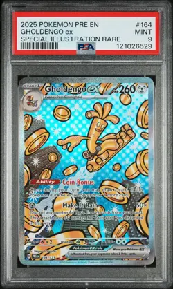 2025 POKEMON PRISMATIC EVOLUTIONS SPECIAL ILLUSTRATION RARE GHOLDENGO EX PSA 9 - Image 1