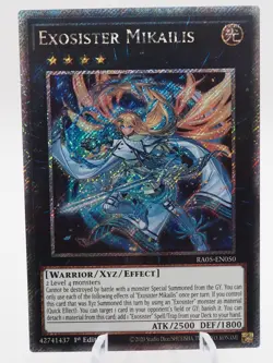 Exosister Mikailis RA05-EN050 Platinum Secret Rare 1st Edition YuGiOh TCG Card - Image 1
