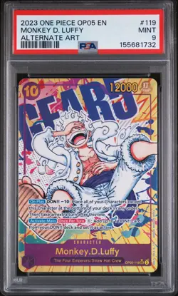 2023 ONE PIECE OP05-AWAKENING OF THE NEW ERA ALTERNATE ART MONKEY D. LUFFY PSA 9 - Image 1