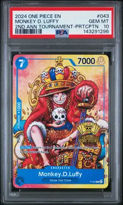 2024 ONE PIECE PROMOS TOURNAMENT-PARTICIPATION #043 MONKEY D. LUFFY PSA 10 - Image 1
