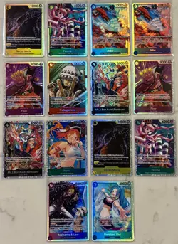 One Piece OP-14 ALL SR SECRET RARE LOT X14 NAMI TRAFALGAR LAW GECKO MORIA FOXY - Image 1