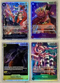 One Piece OP-14 ALL SR SECRET RARE LOT X14 NAMI TRAFALGAR LAW GECKO MORIA FOXY - Image 4