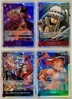 One Piece OP-14 ALL SR SECRET RARE LOT X14 NAMI TRAFALGAR LAW GECKO MORIA FOXY - Image 5