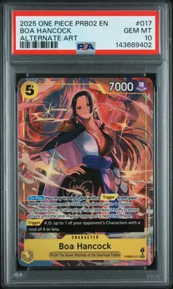2025 ONE PIECE PRB02-PREMIUM BOOSTER ALTERNATE ART #017 BOA HANCOCK PSA 10 - Image 1