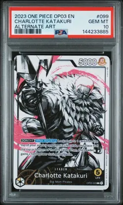 2023 One Piece OP03 En Charlotte Katakuri Alternate Art #099 PSA 10 Gem - Image 1