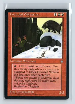GRIZZLED WOLVERINE - MTG Magic the Gathering Card - Ice Age - Common - Image 1