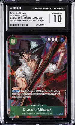 2025 ONE PIECE LEGACY OF THE MASTER ALT ART #OP12-030 DRACULE MIHAWK CGC 10 - Image 1