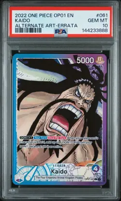 2023 One Piece OP05 En Kaido Alternate Art #118 PSA 10 Gem - Image 1