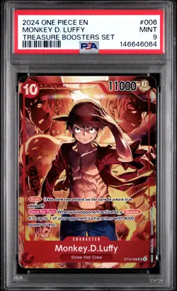 2024 ONE PIECE PROMOS TREASURE BOOSTERS SET #006 MONKEY D. LUFFY PSA 9 - Image 1