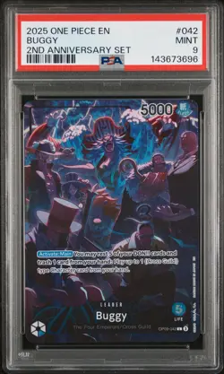 2025 ONE PIECE ENGLISH VERSION 2ND ANNIVERSARY SET #042 BUGGY PSA 9 - Image 1