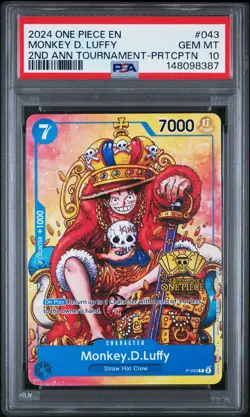 2024 ONE PIECE PROMOS TOURNAMENT-PARTICIPATION #043 MONKEY D. LUFFY PSA 10 - Image 1