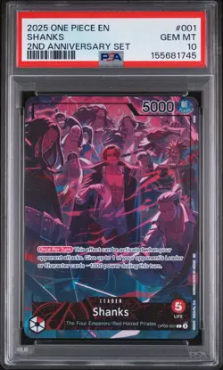 2025 ONE PIECE ENGLISH VERSION 2ND ANNIVERSARY SET #001 SHANKS PSA 10 - Image 1