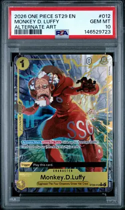 2026 ONE PIECE STARTER DECK ST29-EGGHEAD ALTERNATE ART MONKEY D. LUFFY PSA 10 - Image 1