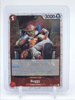 BUGGY 2023 ONE PIECE PILLARS STRENGTH UNCOMMON PIRATE FOIL OP03-008 Q5690 - Image 1