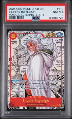 2024 ONE PIECE OP08-TWO LEGENDS MANGA ALTERNATE ART #118 SILVERS RAYLEIGH PSA 8 - Image 1