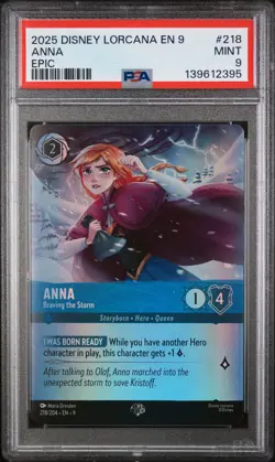 2025 DISNEY LORCANA EN 9-FABLED EPIC #218 ANNA BRAVING THE STORM PSA 9 - Image 1
