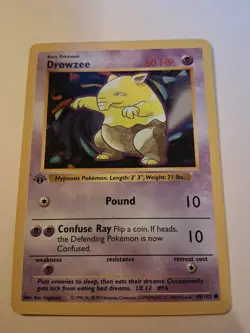 Pokemon TCG Drowzee 049/102 Base Set (Shadowless) Regular - Image 1