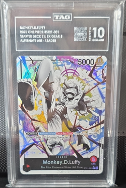 Monkey.D.Luffy ST21-001 Leader TAG GEM MT 10 Foil Alternate Art One Piece - Image 1