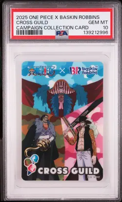 2025 ONE PIECE X BASKIN ROBBINS CAMPAIGN COLLECTION CROSS GUILD PSA 10 - Image 1