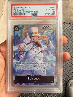 2023 PSA 10 Gem Graded Awakening of the New Era Rob Lucci OP05-093 Foil Alt Art - Image 1