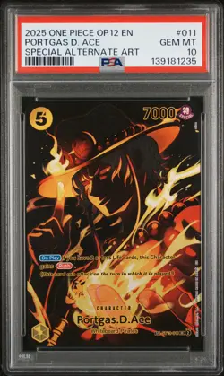 2025 ONE PIECE LEGACY OF THE MASTER SPECIAL ALT ART #011 PORTGAS D. ACE PSA 10 - Image 1