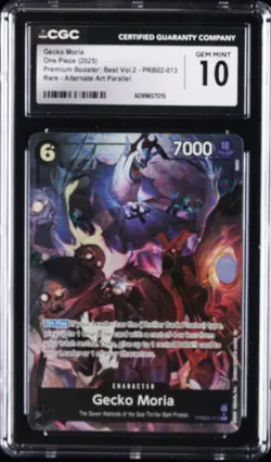 2025 ONE PIECE PREMIUM BOOSTER: BEST VOL. 2 ALT ART GECKO MORIA CGC 10 GEM MINT - Image 1
