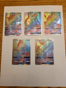 Five Rainbow Rare Pokemon Cards - Image 1