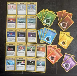 Pokemon Base Set Trainer + Energy Lot 30+ Cards 1999 WOTC Vintage LP/NM - Image 1