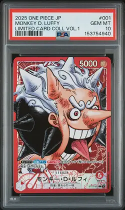 2025 ONE PIECE JAPANESE LIMITED CARD COLLECTION VOL.1 MONKEY D. LUFFY PSA 10 - Image 1