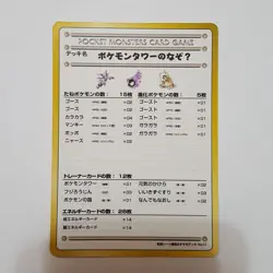 Pokemon TCG Japanese Vending Machine Card Recommended Deck List No 01- Near Mint - Image 1