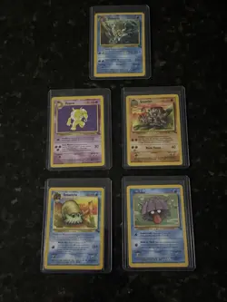 Pokemon TCG Fossil 1999 5 Card Lot – Omastar, Hypno, Graveler, Omanyte, Shellder - Image 1
