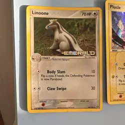 Pokemon TCG Linoone Plusle Larvitar EX Emerald 2005 Lot of 3 Cards - Image 2