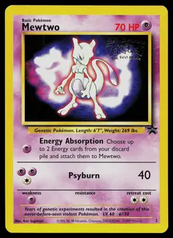 Pokemon Card - Mewtwo Wizards Black Star WB Movie 3 Promo - Image 1