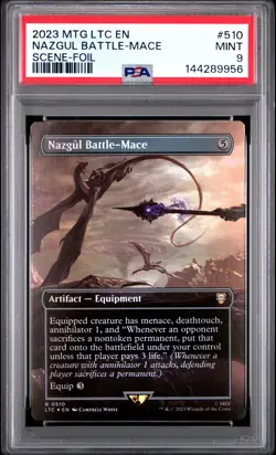 2023 MAGIC: THE GATHERING LOTR: SCENE-FOIL #510 NAZGUL BATTLE-MACE PSA 9 - Image 1