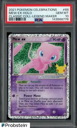 2021 Pokemon Celebrations Classic Coll Legend Maker #88 Mew Ex Holo PSA 10 - Image 1