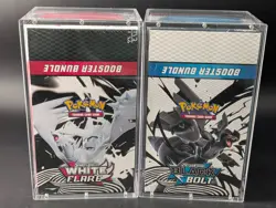 2x Pokemon Black Bolt White Flare Sealed Booster Bundle Display Case W/Acrylic - Image 1