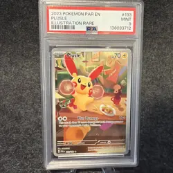 2023 Pokemon PAR EN Plusle Illustration Rare Full Art 193/182 PSA 9 - Image 1