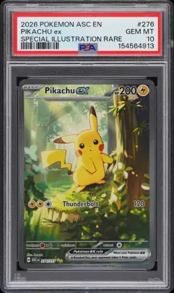 2026 POKEMON ASCENDED HEROES SPECIAL ILLUSTRATION RARE #276 PIKACHU EX PSA 10 - Image 1