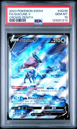 2023 POKEMON SWORD & SHIELD CROWN ZENITH #GG38 FULL ART/SUICUNE V PSA 10 - Image 1