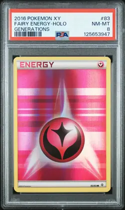 2016 POKEMON XY GENERATIONS #83 FAIRY ENERGY-HOLO PSA 8 - Image 1