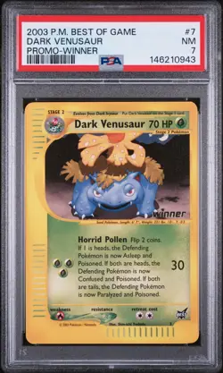 2003 POKEMON BEST OF GAME PROMO WINNER #7 DARK VENUSAUR PSA 7 - Image 1