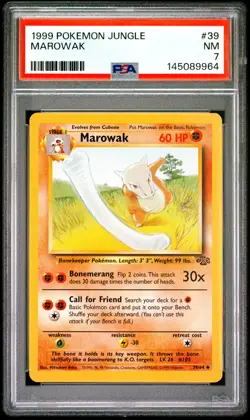 1999 POKEMON JUNGLE #39 MAROWAK PSA 7 - Image 1
