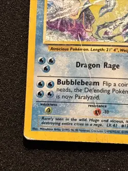 Pokemon Gyarados 6/102 Holo 1999-2000 UK 4th Print Base Set HP/DMG - Image 3