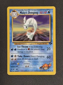 Pokemon TCG: Misty's Dewgong (54/132), Gym Challenge, Unlimited Uncommon - Image 1