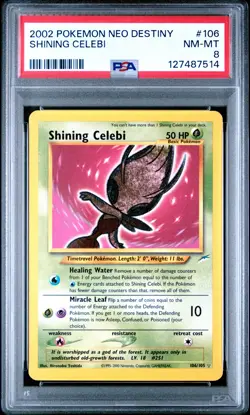 2002 POKEMON NEO DESTINY #106 SHINING CELEBI PSA 8 - Image 1