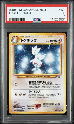 2000 POKEMON JAPANESE NEO #176 TOGETIC-HOLO PSA 1 - Image 1